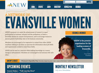 ANEW A Network of Evansville Women website